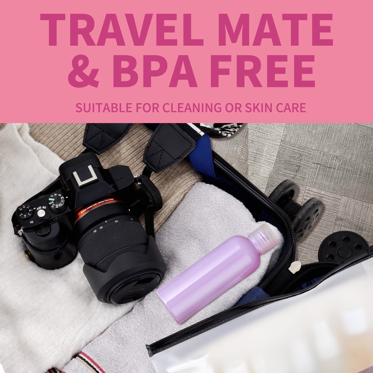 Travel Bottles with Flip Caps, Five 3.4 Ounce Refillable Containers - Image 6