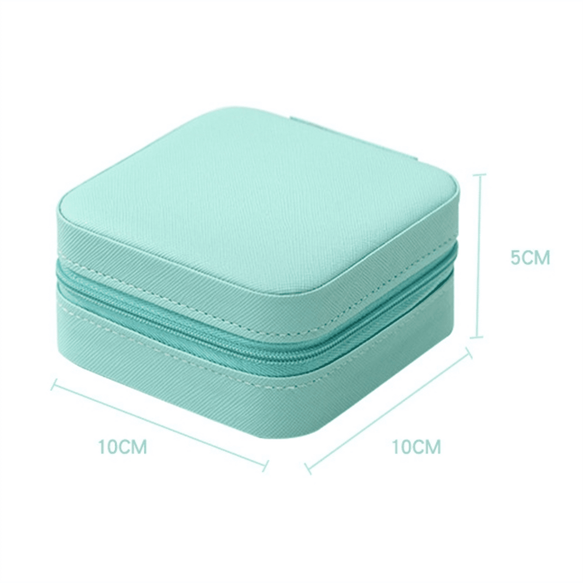 Compact Jewellery Case in Pink, Zip Travel Box for Rings and Earrings - Image 3