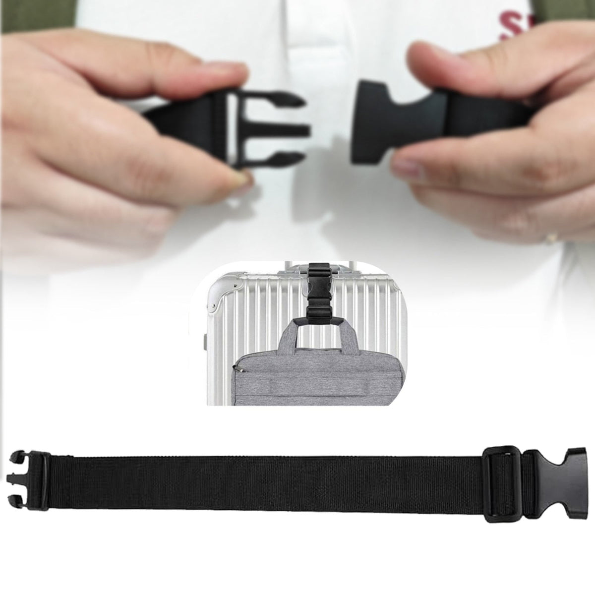 Belt Extender Strap in Black Nylon, 2.5 Metre Extension for Waist Packs - Image 3