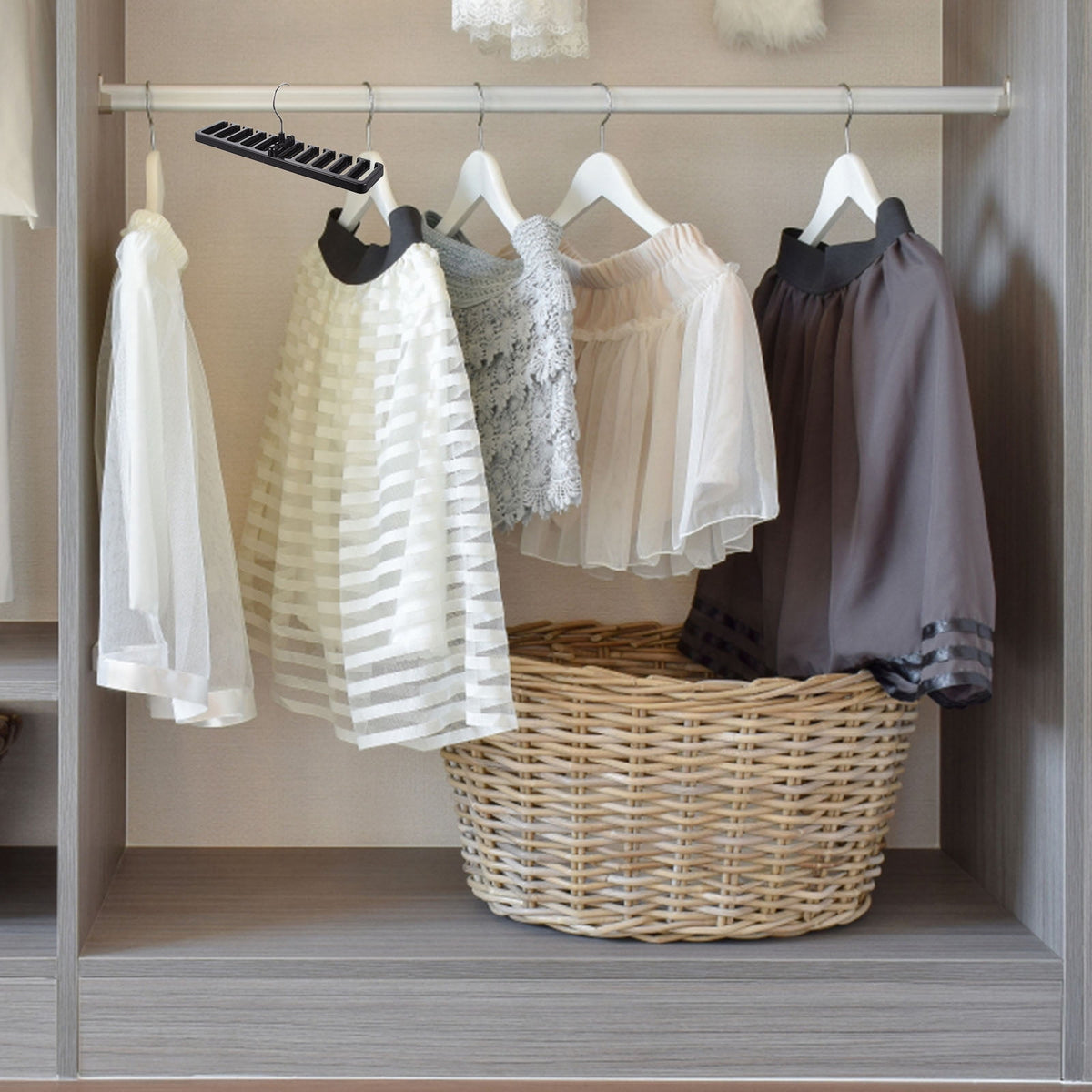 Multi-Slot Belt, Tie and Scarf Rack, Set of 2 Closet Hangers - Image 4