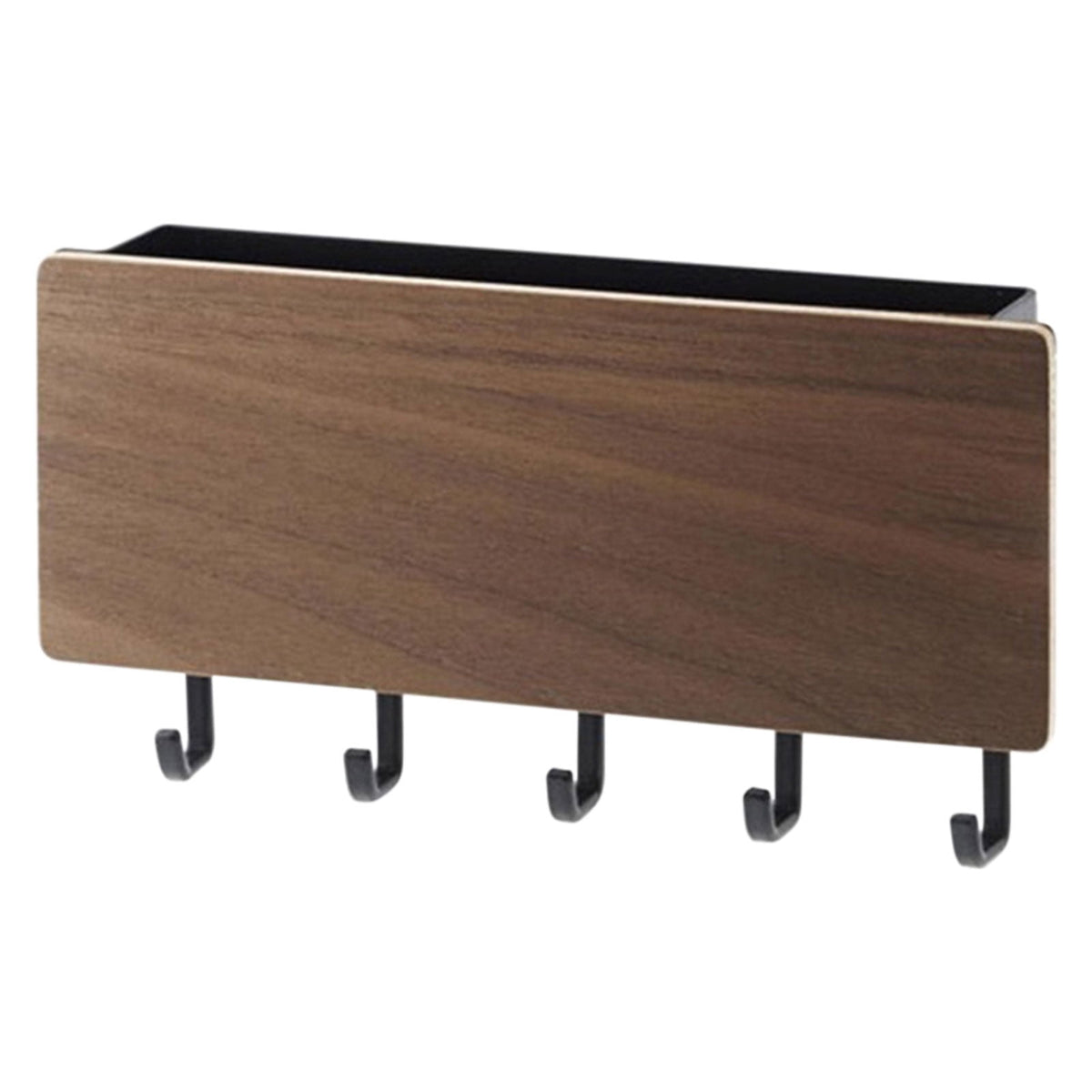 Wall Mounted Key and Mail Rack with Five Hooks, Adhesive Entryway Organizer