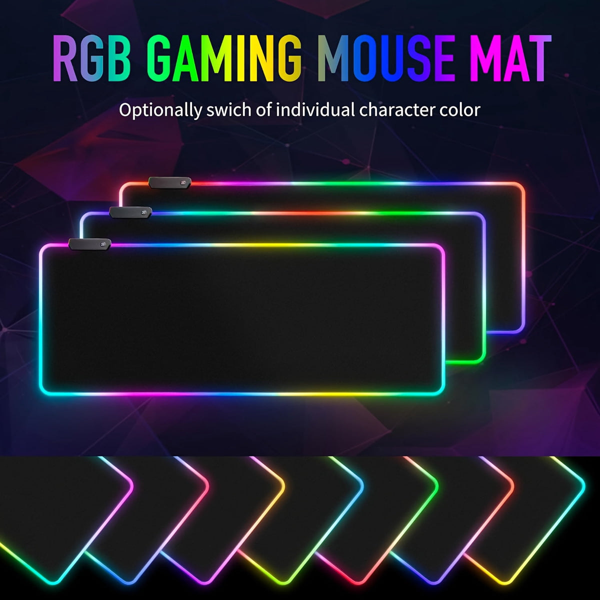 Extra Wide LED Desk Mat, 35.4 x 15.7 Inch Lit Mouse Pad with Non-Slip Base - Image 4