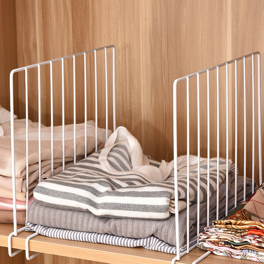 White Iron Shelf Divider, 19.85 Inch Vertical Separator for Wardrobe Shelves - Image 5