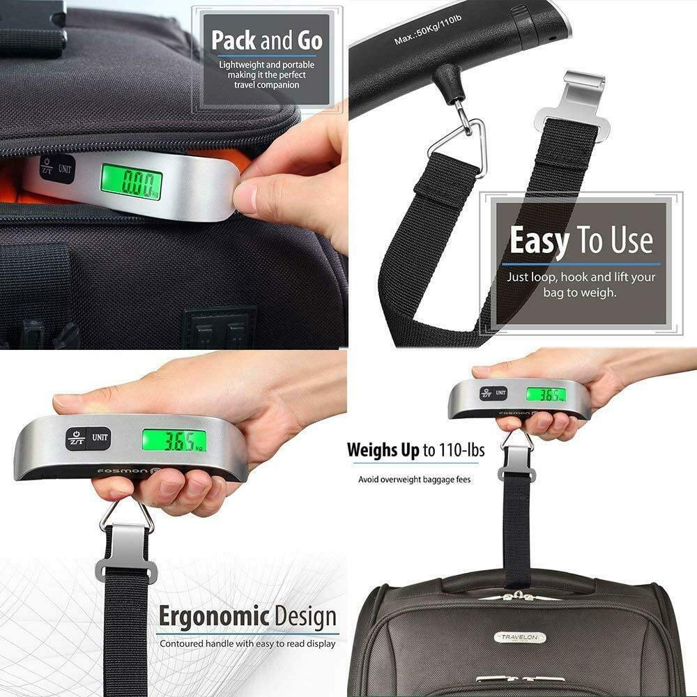 Handheld Luggage Scale, Digital Hanging Weigher up to 110 Pounds - Image 3