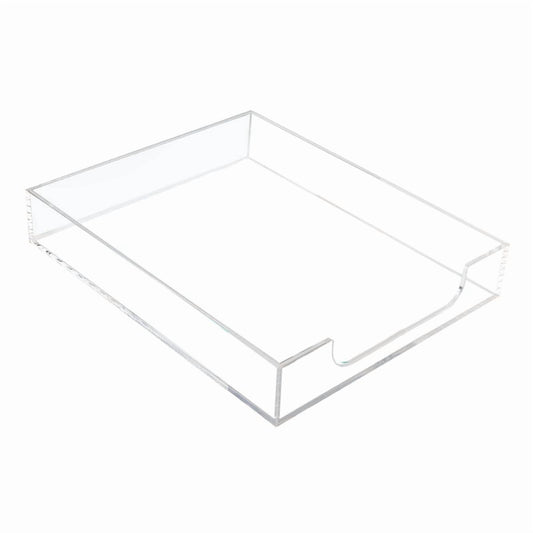 Clear Acrylic Letter Tray, Stackable Desktop Paper Sorter for Documents and Mail