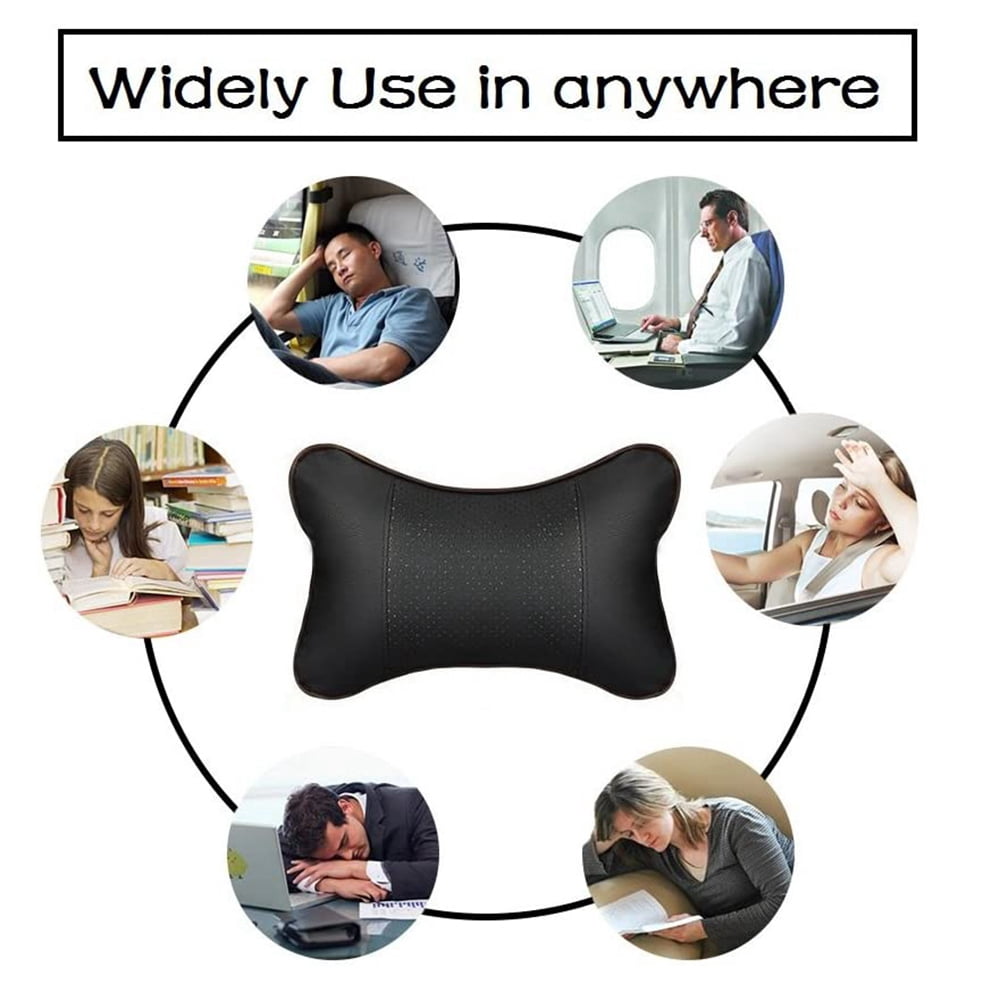 Car Headrest Cushions, Pair of Padded Neck Supports in Black - Image 3