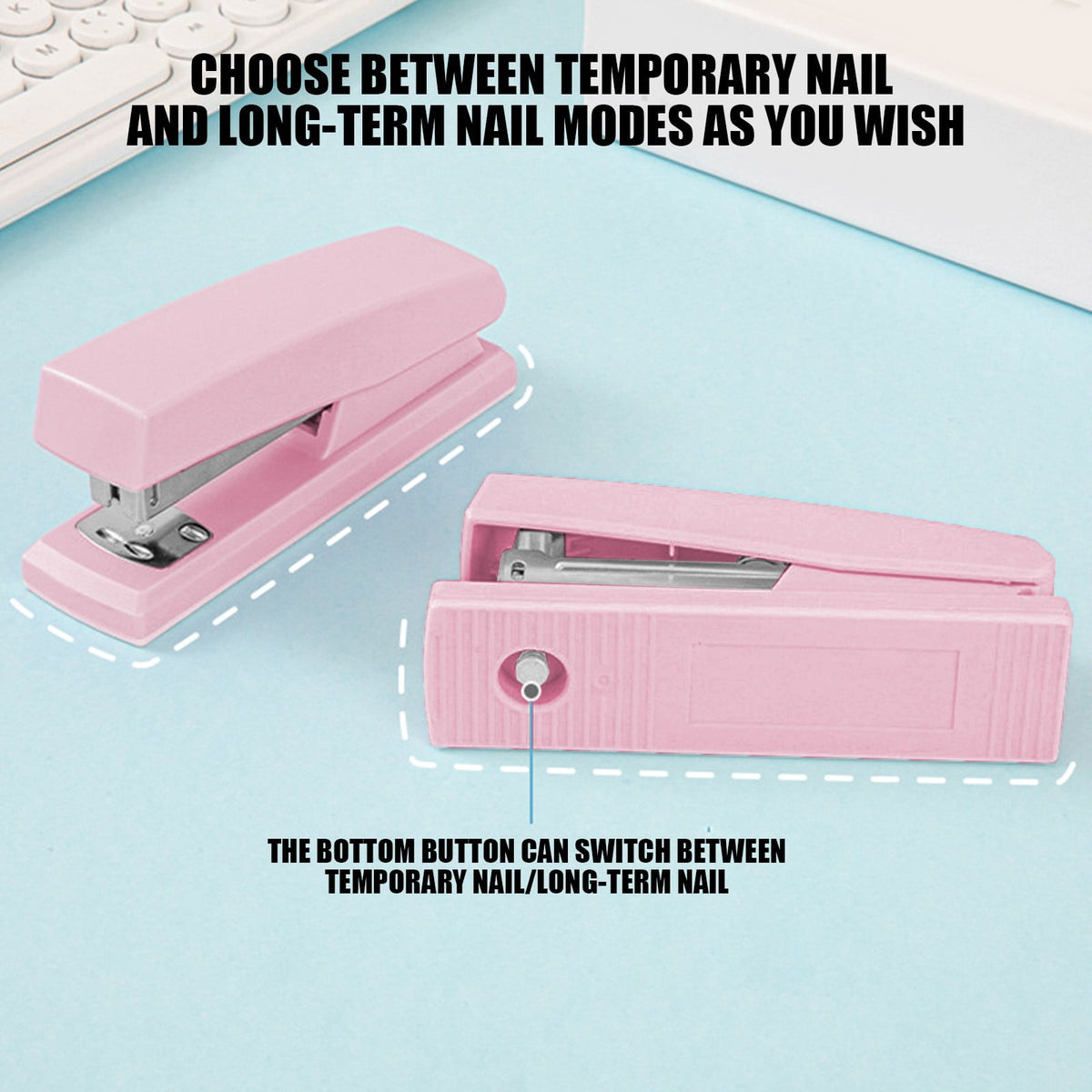 Mini Desk Stapler in Pink, Takes 24/6 and 26/6 Refills, Binds About 20 Sheets - Image 6