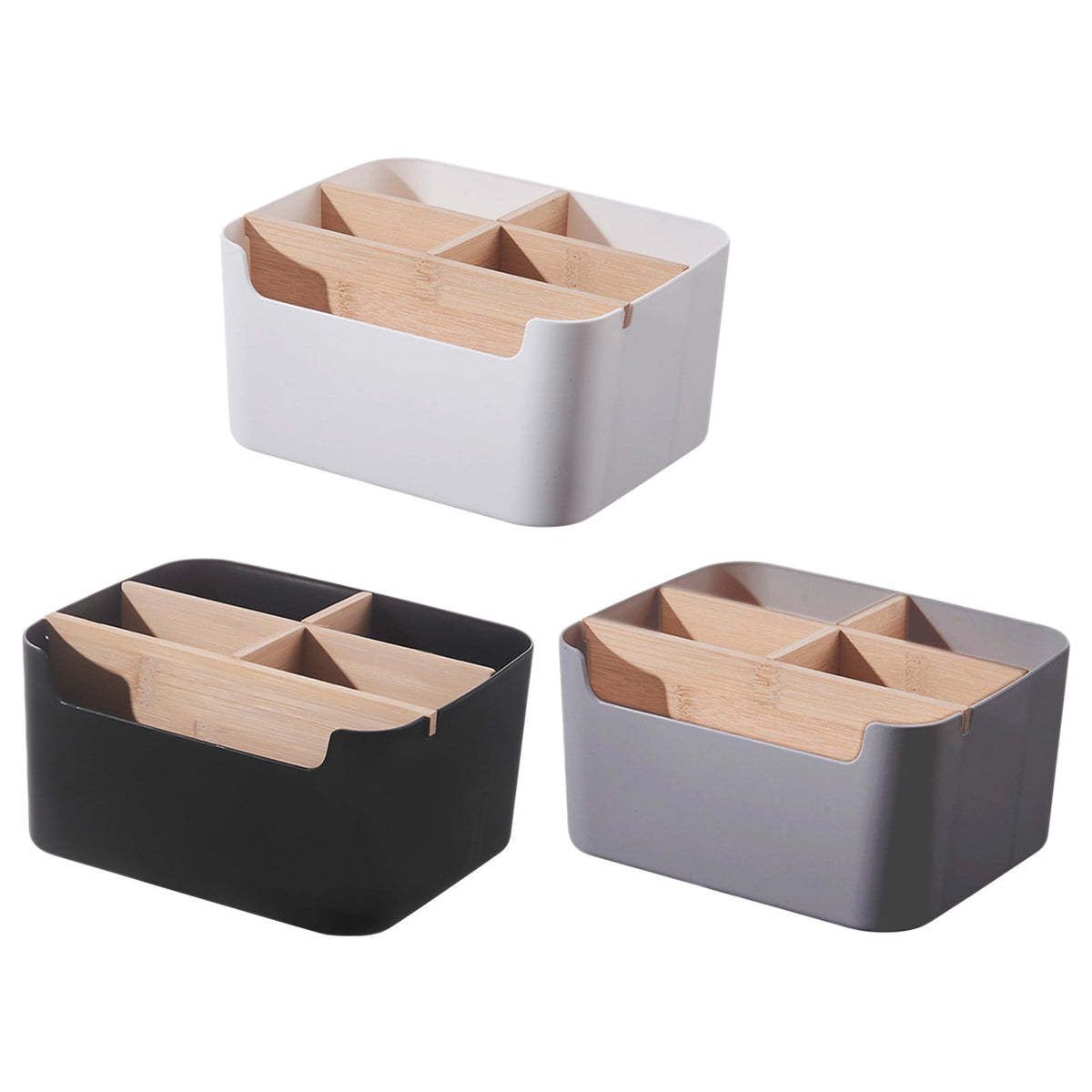Five Compartment Desk Caddy, Detachable Organizer for Remotes and Stationery - Image 6