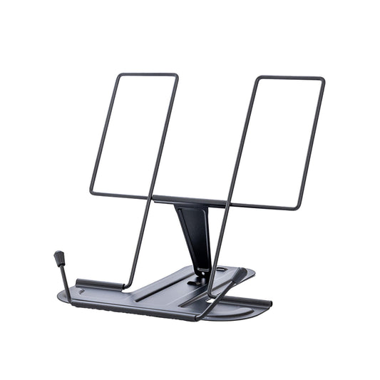 Adjustable Metal Book Stand, 7 x 9.5 Inch Reading Rest with Page Clips