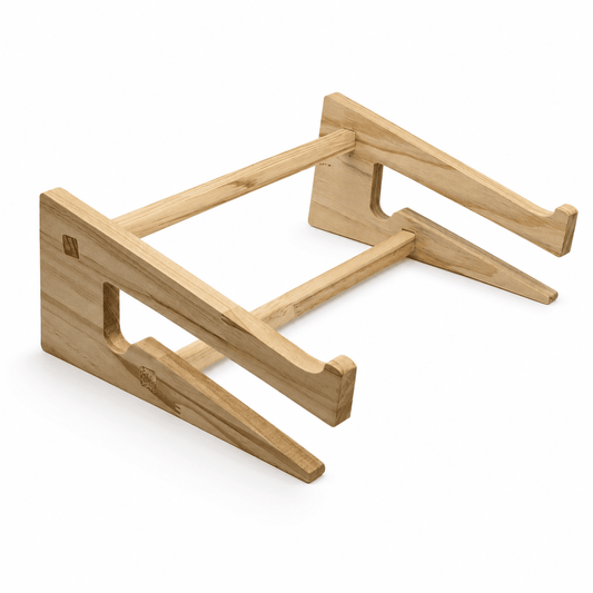 Solid Wood Laptop Riser for 14.8 to 17.6 Inch Machines, 18 Degree Tilt