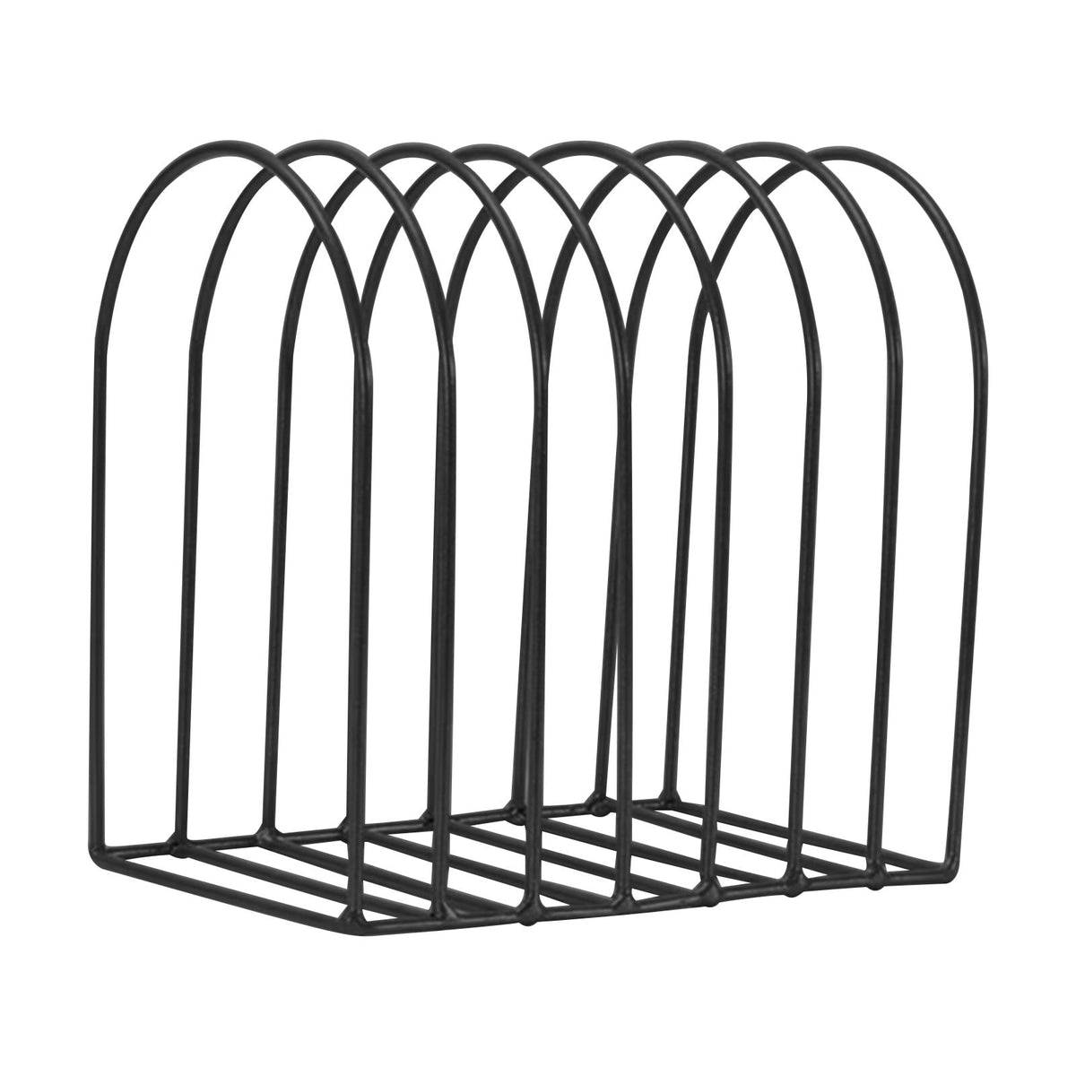 Seven Slot Metal File Sorter, Half-Round Desktop Rack for Magazines and Folders