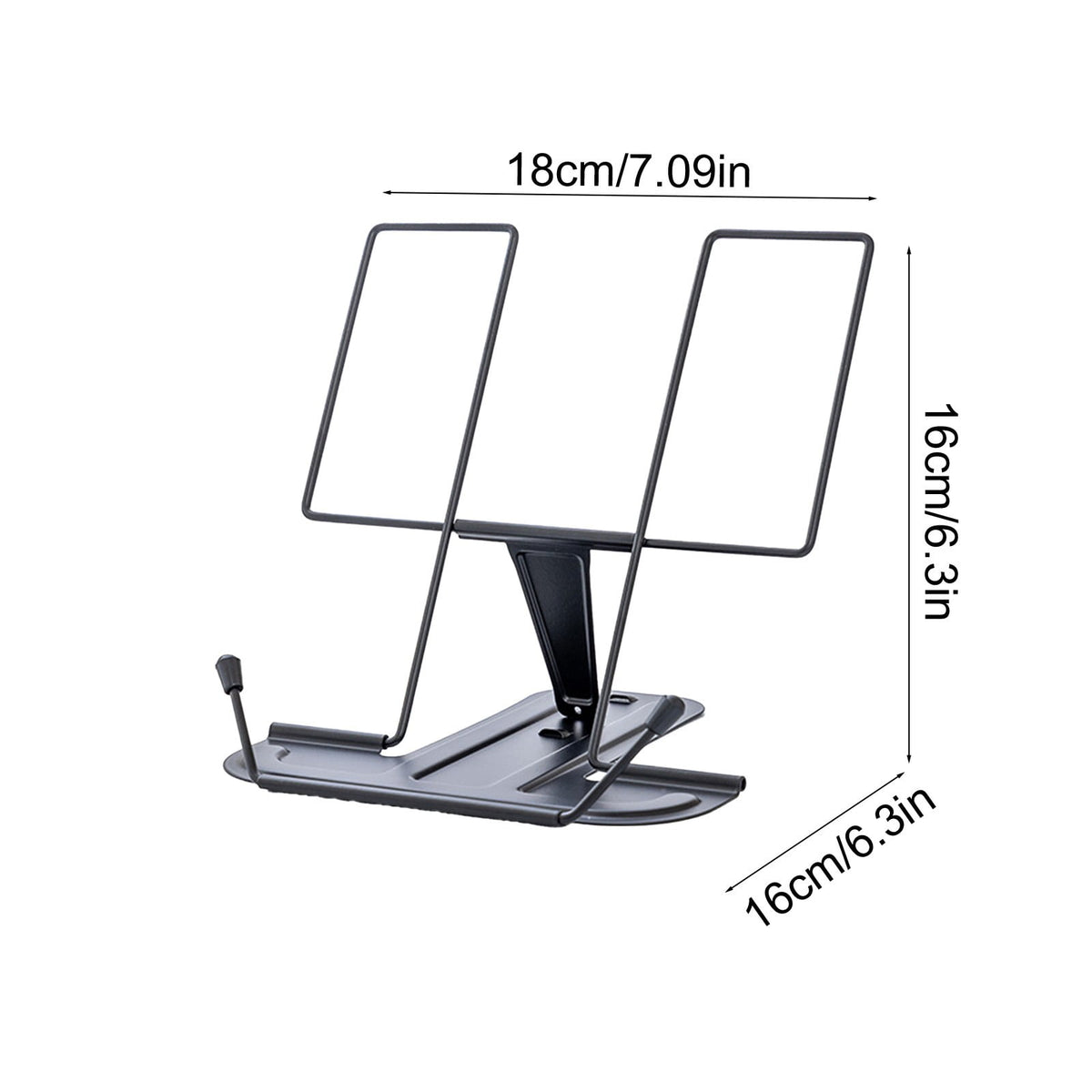 Adjustable Metal Book Stand, 7 x 9.5 Inch Reading Rest with Page Clips - Image 2