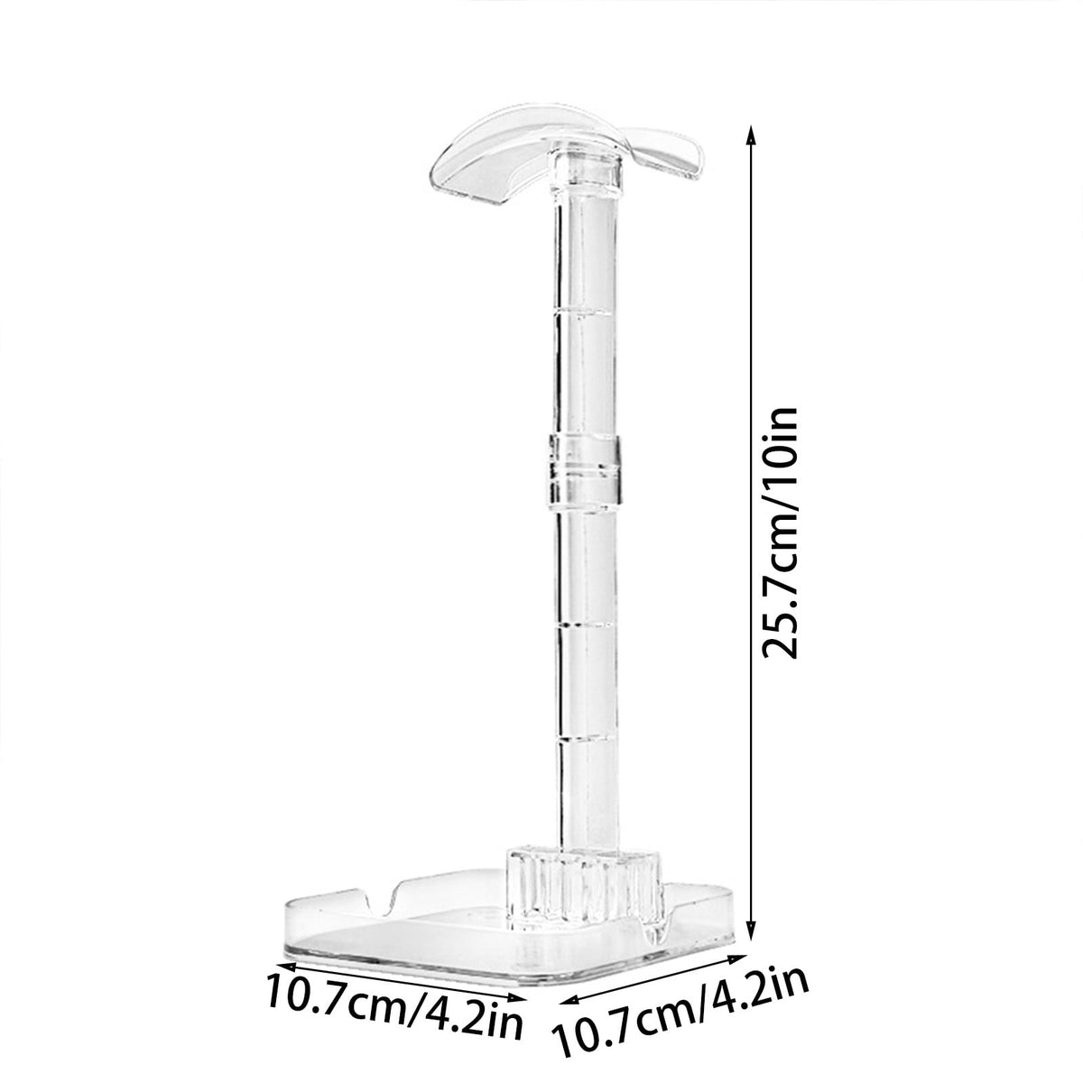 Clear Acrylic Headphone Stand, 10 Inch Desktop Hanger for Over-Ear Headsets - Image 3