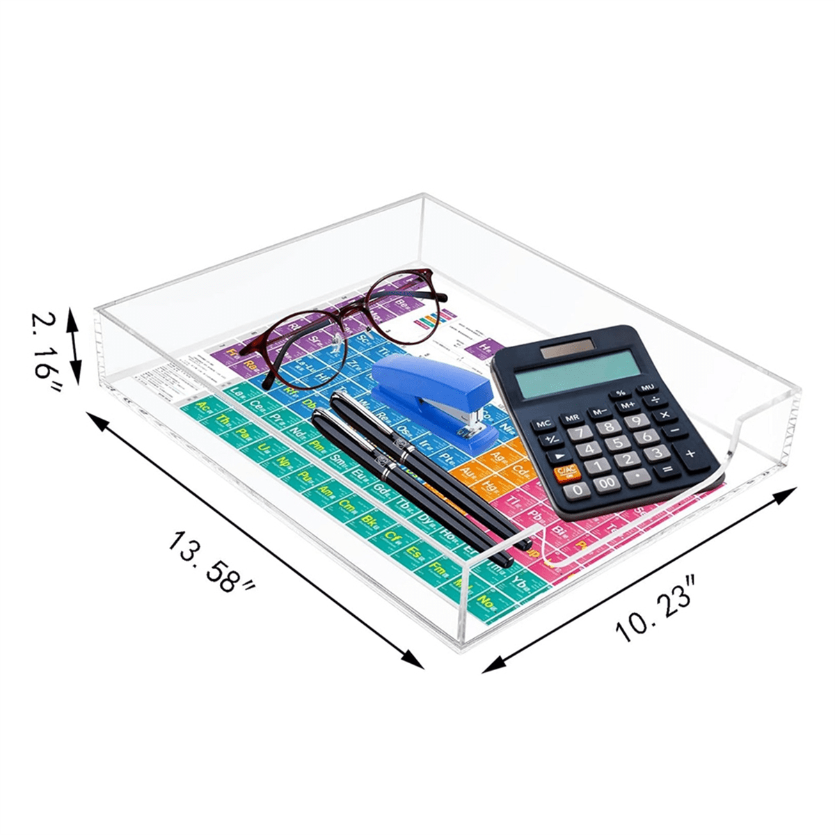 Clear Acrylic Letter Tray, Stackable Desktop Paper Sorter for Documents and Mail - Image 3
