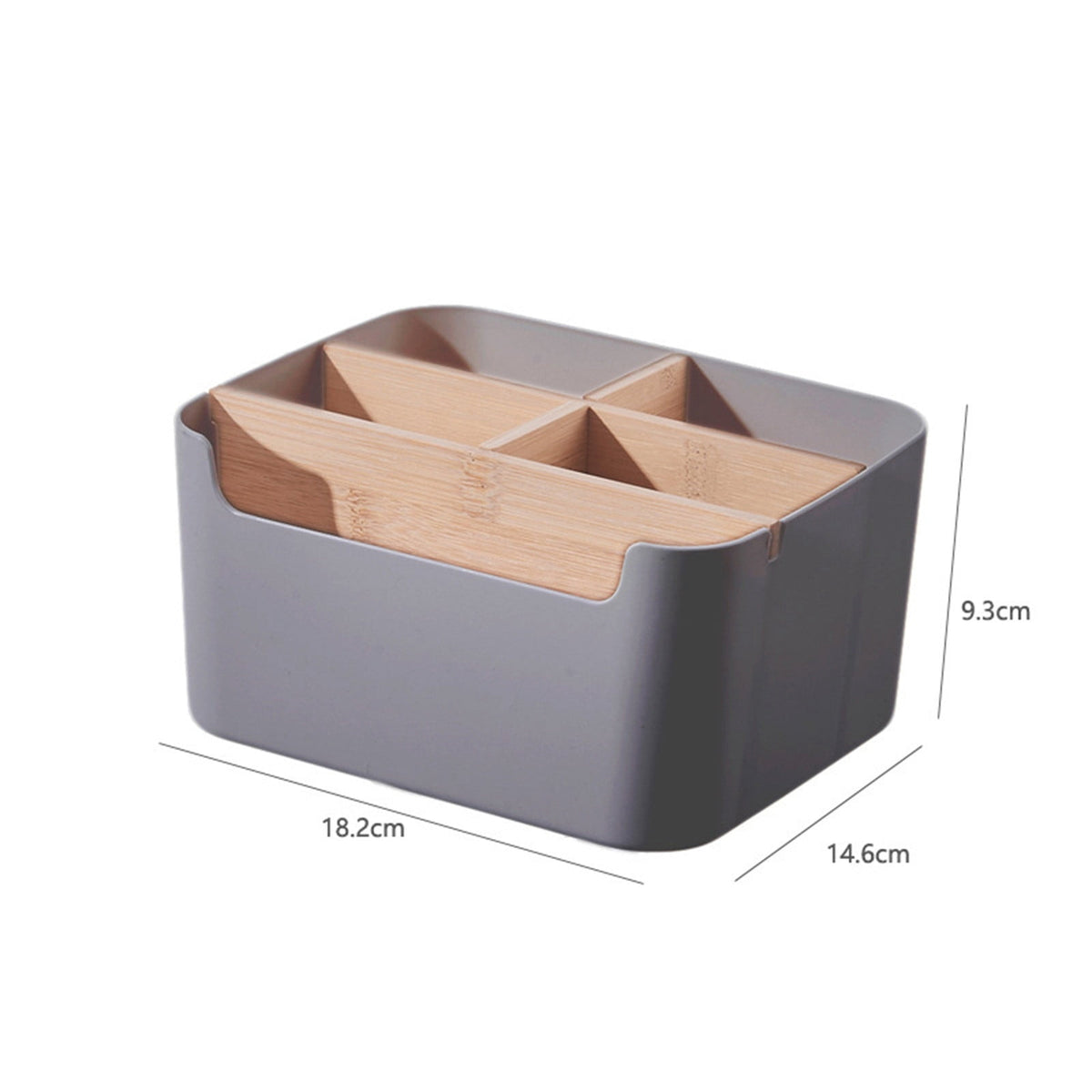 Five Compartment Desk Caddy, Detachable Organizer for Remotes and Stationery - Image 2