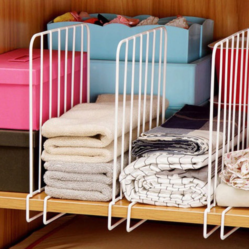 White Iron Shelf Divider, 19.85 Inch Vertical Separator for Wardrobe Shelves - Image 2