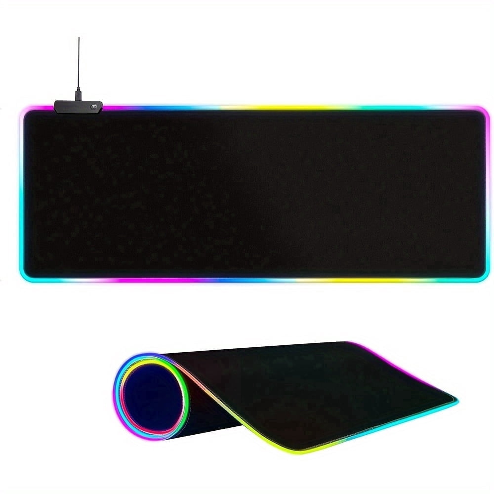 Extra Wide LED Desk Mat, 35.4 x 15.7 Inch Lit Mouse Pad with Non-Slip Base