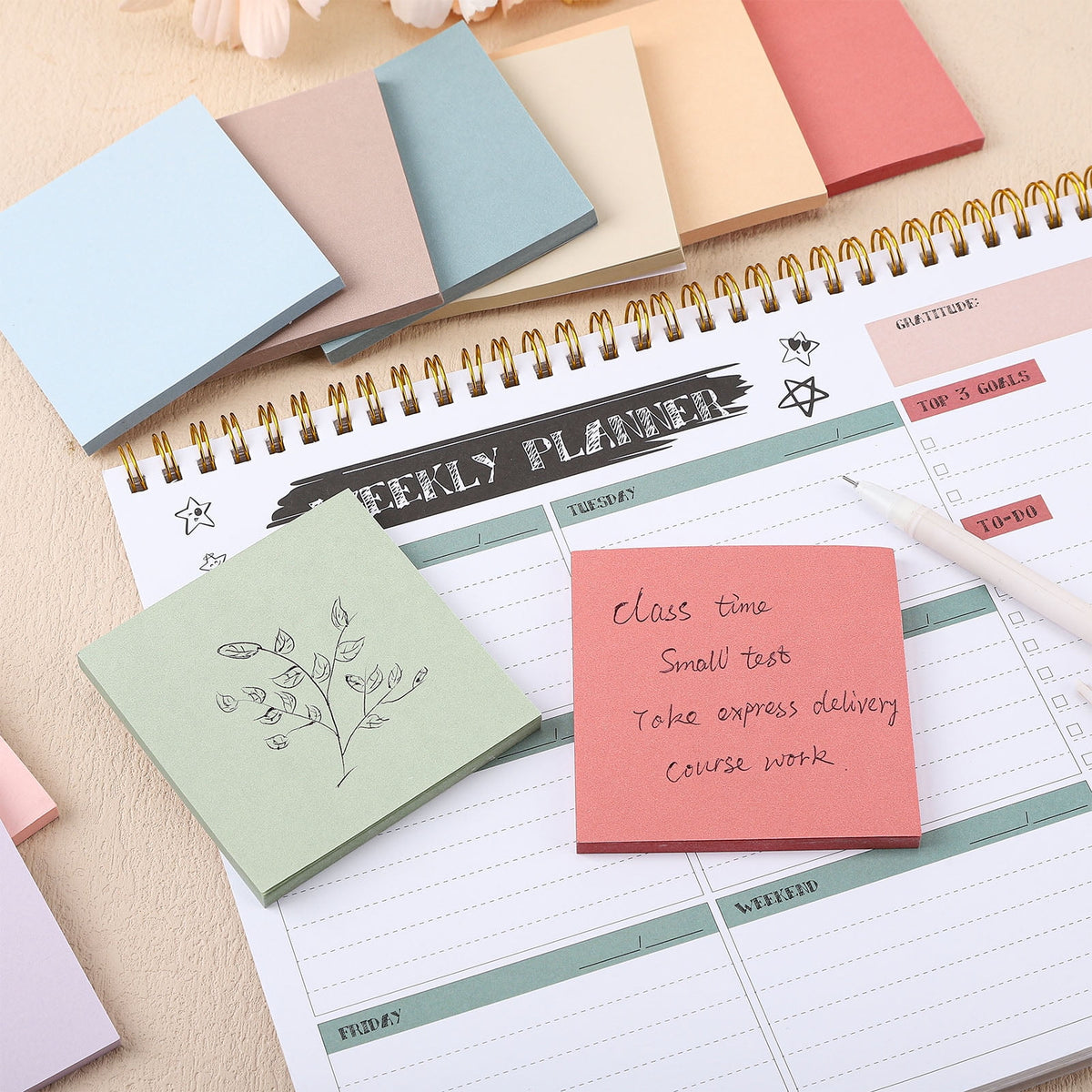 Sticky Note Bundle, 24 Pads of 3 x 3 Inch Memo Paper in 12 Assorted Colours - Image 2