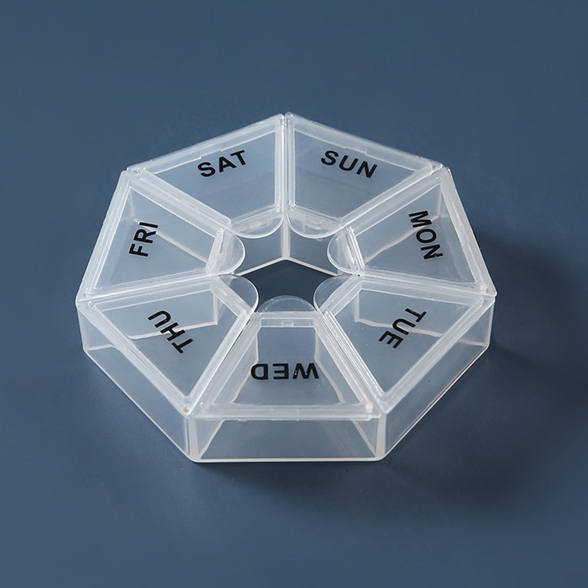 Weekly Pill Organizer with Seven Coloured Lids, Round Travel Case - Image 4