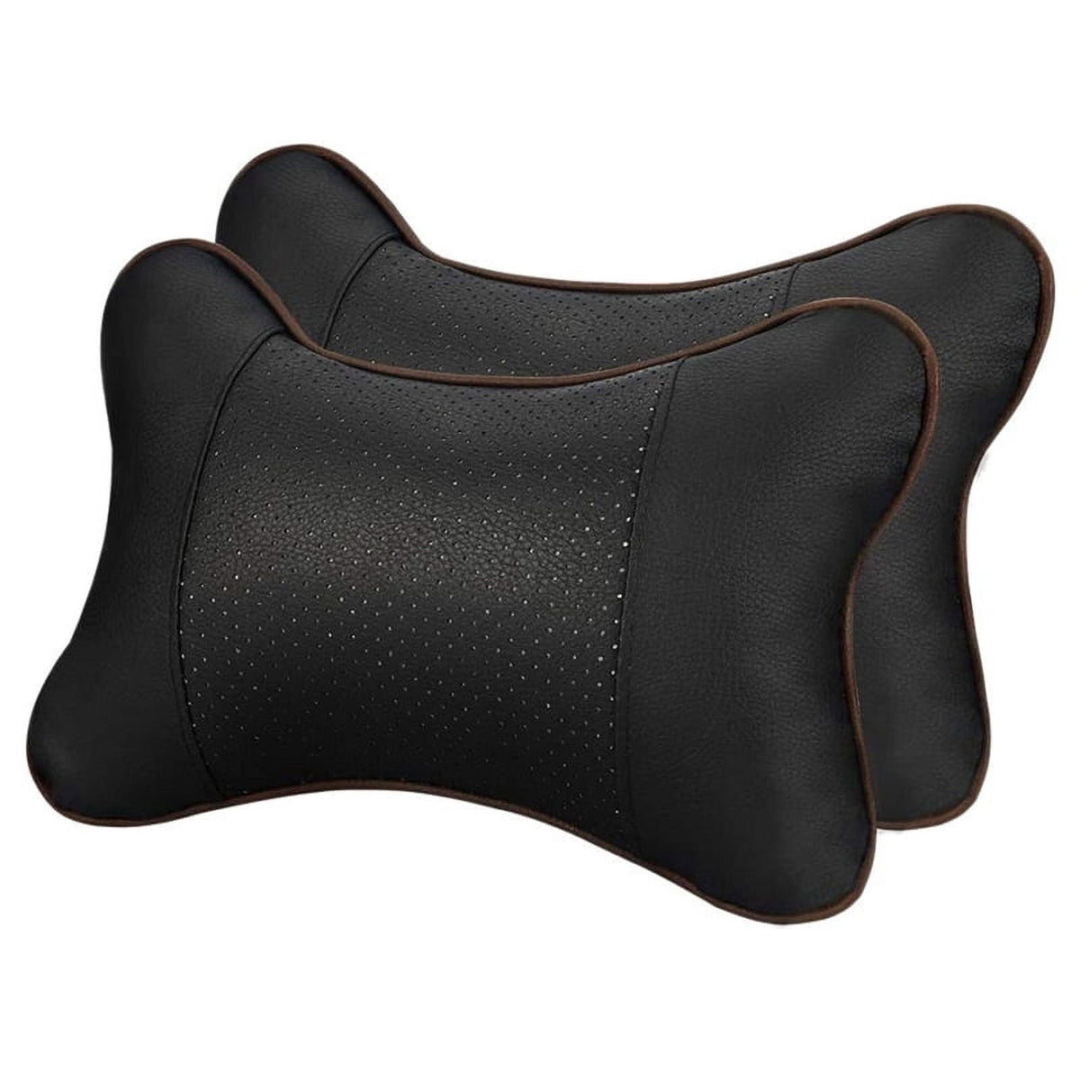 Car Headrest Cushions, Pair of Padded Neck Supports in Black