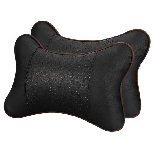 Car Headrest Cushions, Pair of Padded Neck Supports in Black
