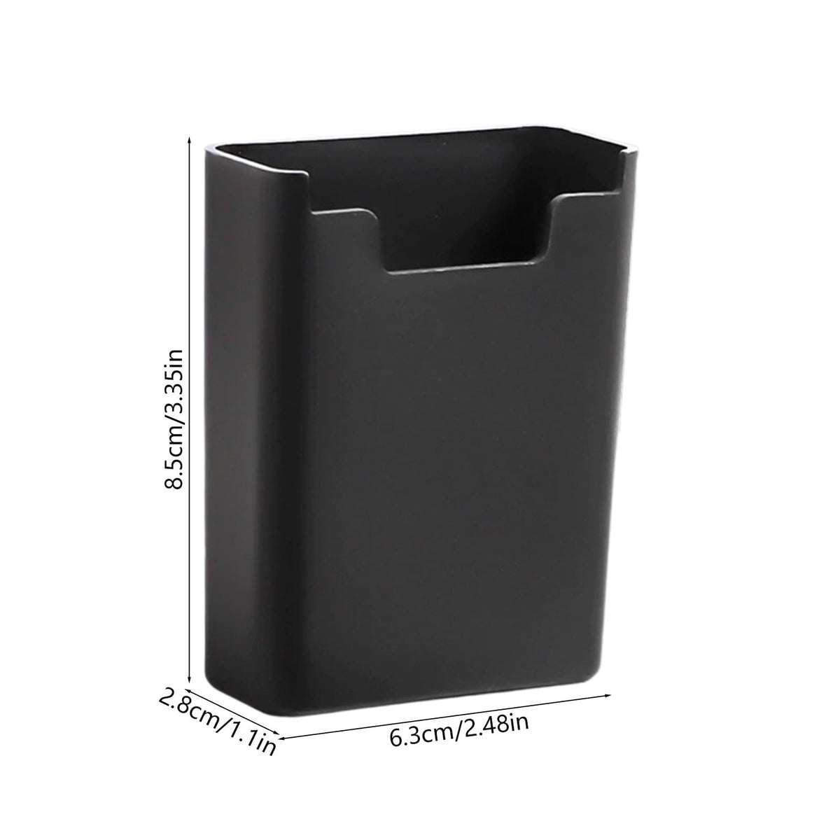 Magnetic Pen Caddy for Whiteboards, Black Plastic Marker Cup with Full-Back Magnet - Image 4