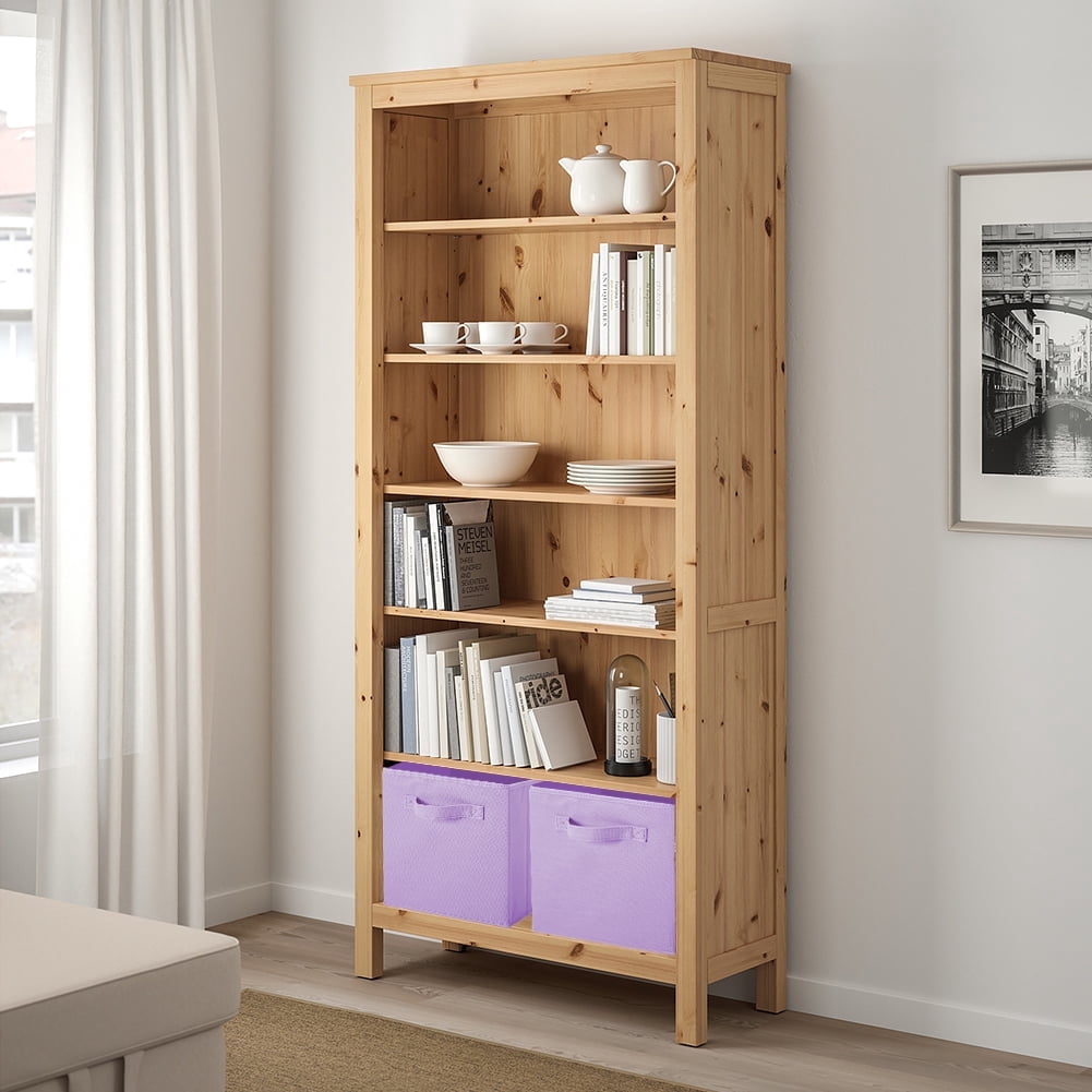 Purple Cube Storage Baskets, Pair of 10.5 Inch Folding Fabric Drawers - Image 5