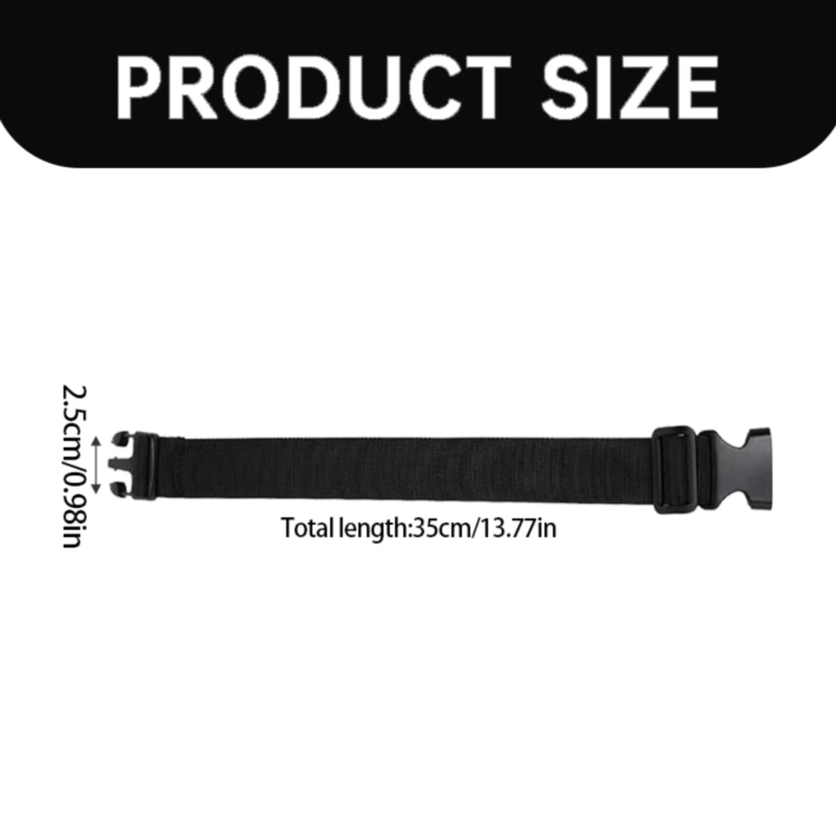 Belt Extender Strap in Black Nylon, 2.5 Metre Extension for Waist Packs - Image 4