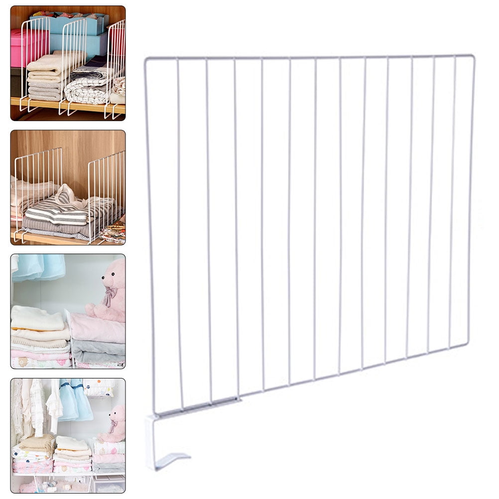 White Iron Shelf Divider, 19.85 Inch Vertical Separator for Wardrobe Shelves - Image 3