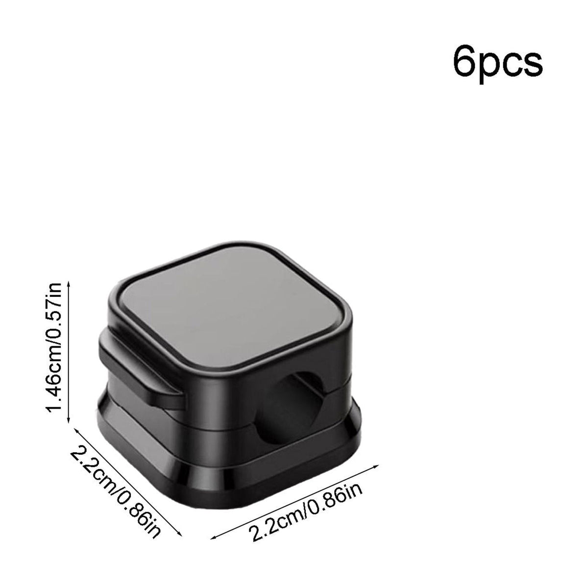 Magnetic Cable Clips, Six Adhesive Cord Holders in White and Charcoal - Image 3